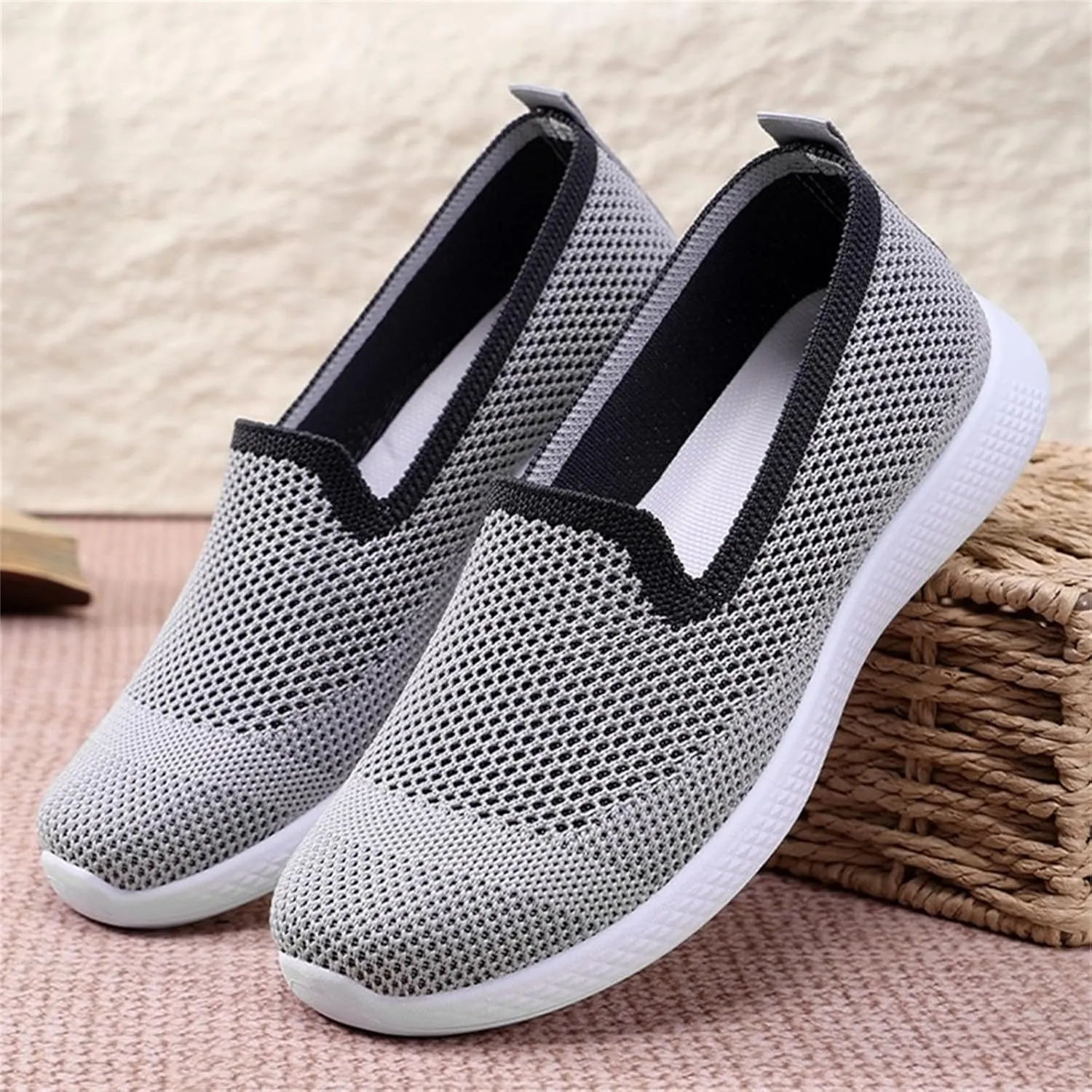 Womens Mesh Wedge Orthopedic Sneakers Comfor Lace Up Non Slip Casual Walking Shoes for Outdoor Sport Travel Hiking