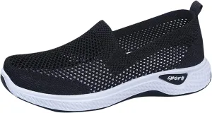 Womens Non Slip Slip On Shoes Casual Walking Sneakers Lightweight Canvas Comfortable Flat Fashion Loafers