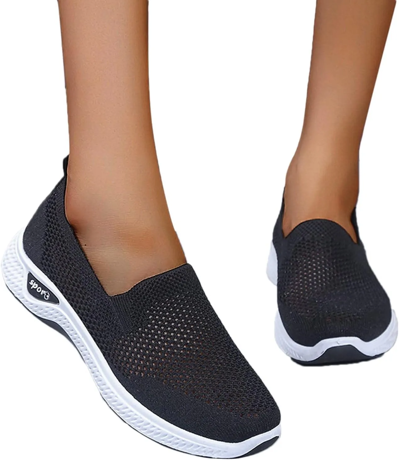 Womens Non Slip Slip On Shoes Casual Walking Sneakers Lightweight Canvas Comfortable Flat Fashion Loafers