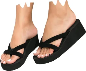 Womens Orthopedic Platform Flip Flops, Summer Beach Comfort Arch Support Thong Cushion Sandals Yoga Mat Wedge Sandal