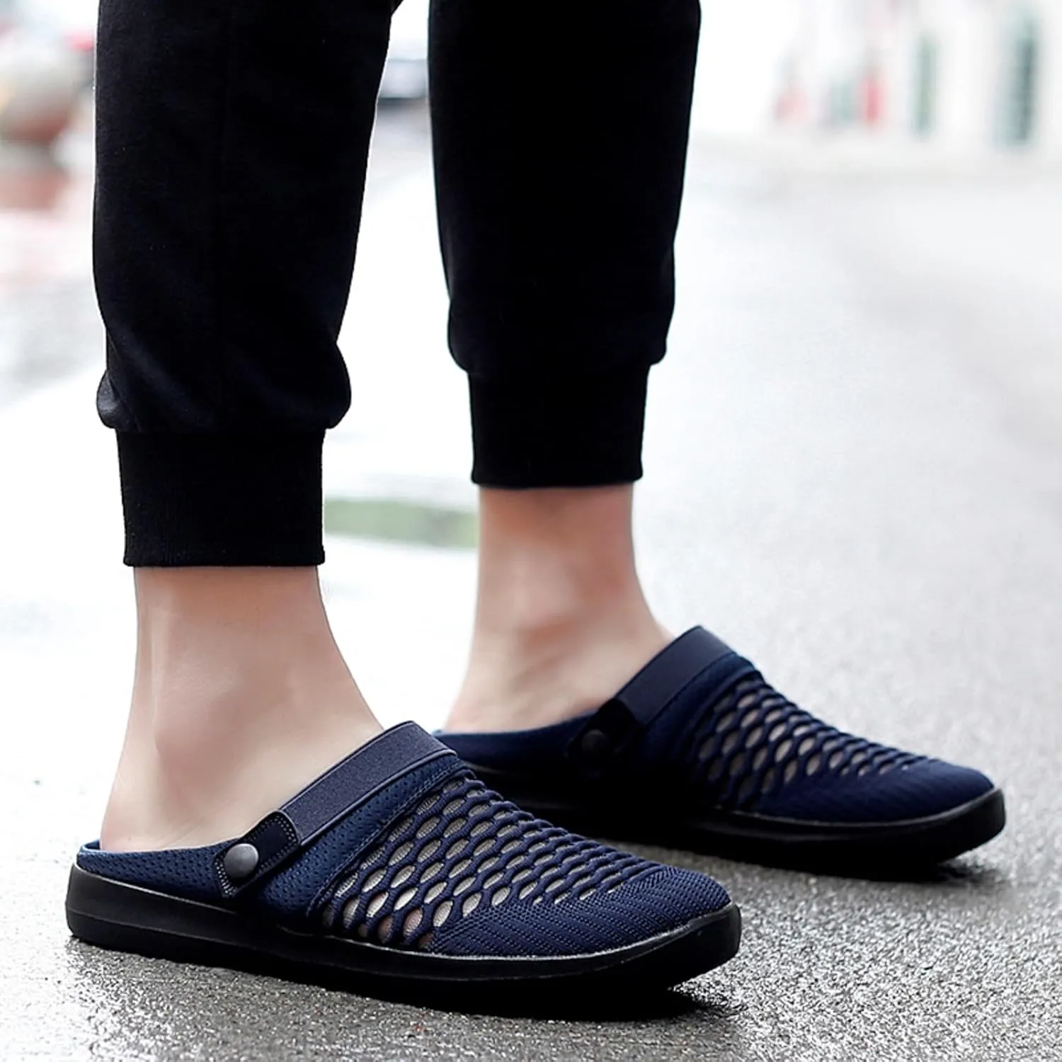 Women's Platform Clogs Slip On Slides Breathable Quick Drying Non-Slip Gardener Mule Slippers Comfort Walking Closed Round Toe Sports Sandals