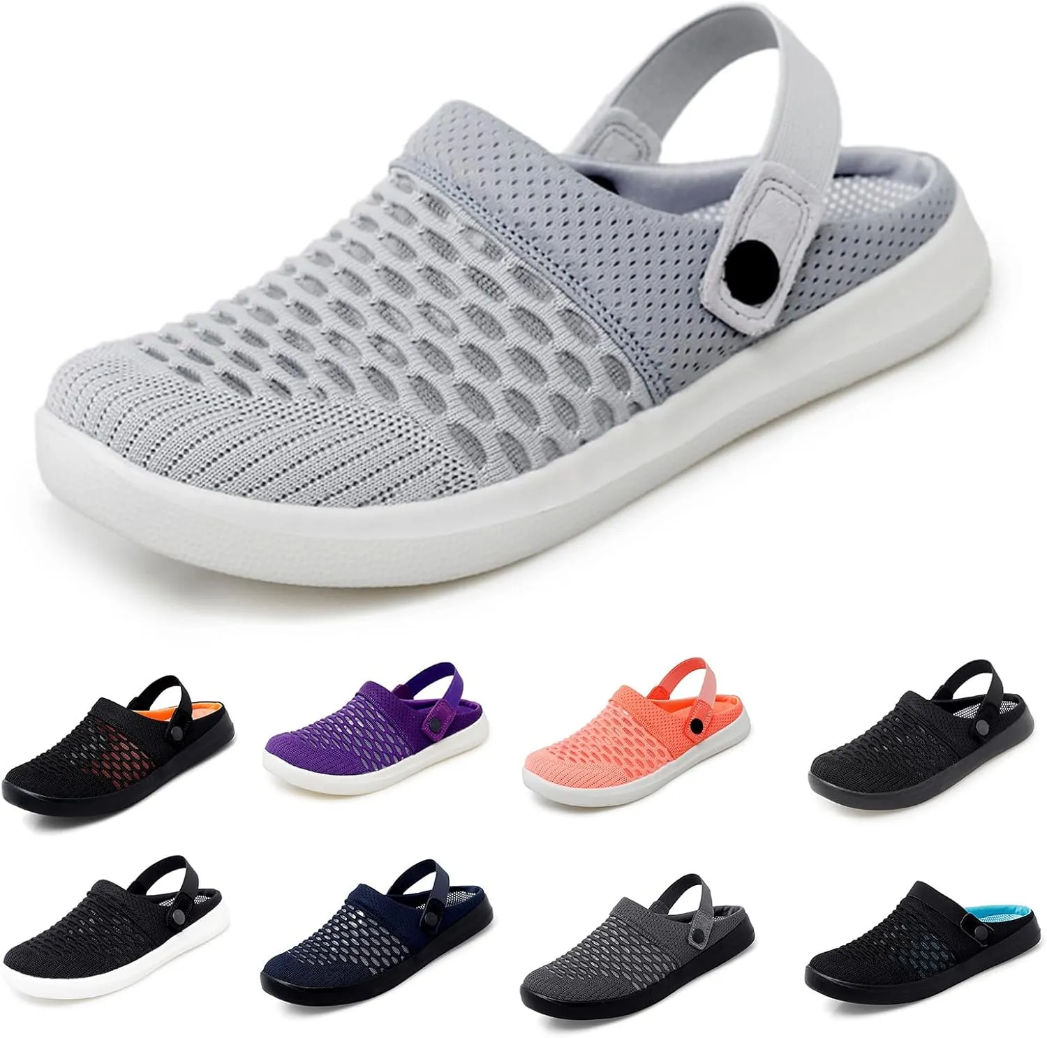 Women's Platform Clogs Slip On Slides Breathable Quick Drying Non-Slip Gardener Mule Slippers Comfort Walking Closed Round Toe Sports Sandals