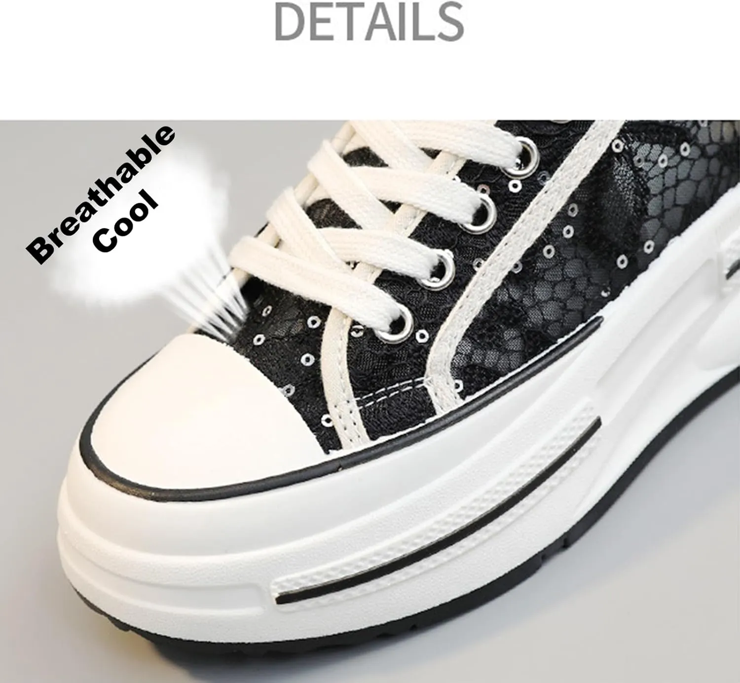 Womens Platform Sneakers Breathable Mesh Comfortable Walking Shoes Casual Summer Chunky Sneakers