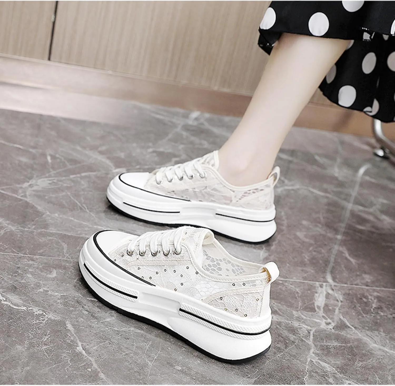 Womens Platform Sneakers Breathable Mesh Comfortable Walking Shoes Casual Summer Chunky Sneakers