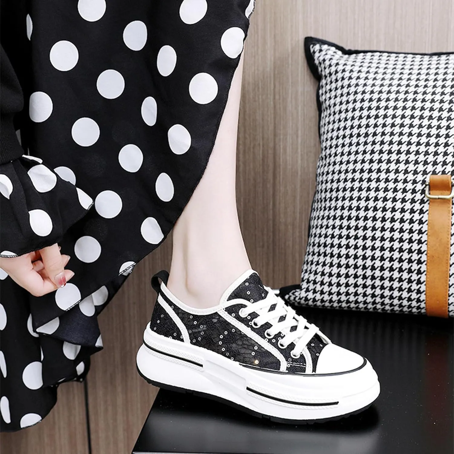 Womens Platform Sneakers Breathable Mesh Comfortable Walking Shoes Casual Summer Chunky Sneakers