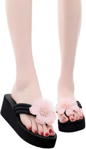 Women's Sandals Bummyo Women's Ladies Summer Flower Home Wedges Beach Shoes Sandals Flip Flops SlippersBreathable Slippers Beach Shoes Sandals Shoes Summer Shoes Casual Shoes