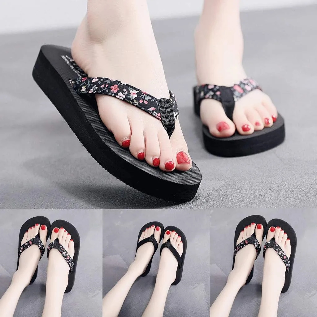 Womens Sandals Comfortable Dressy Platform Sandals Clip Toe Flip Flops Casual Slip On Summer Shoes Beach Sandals