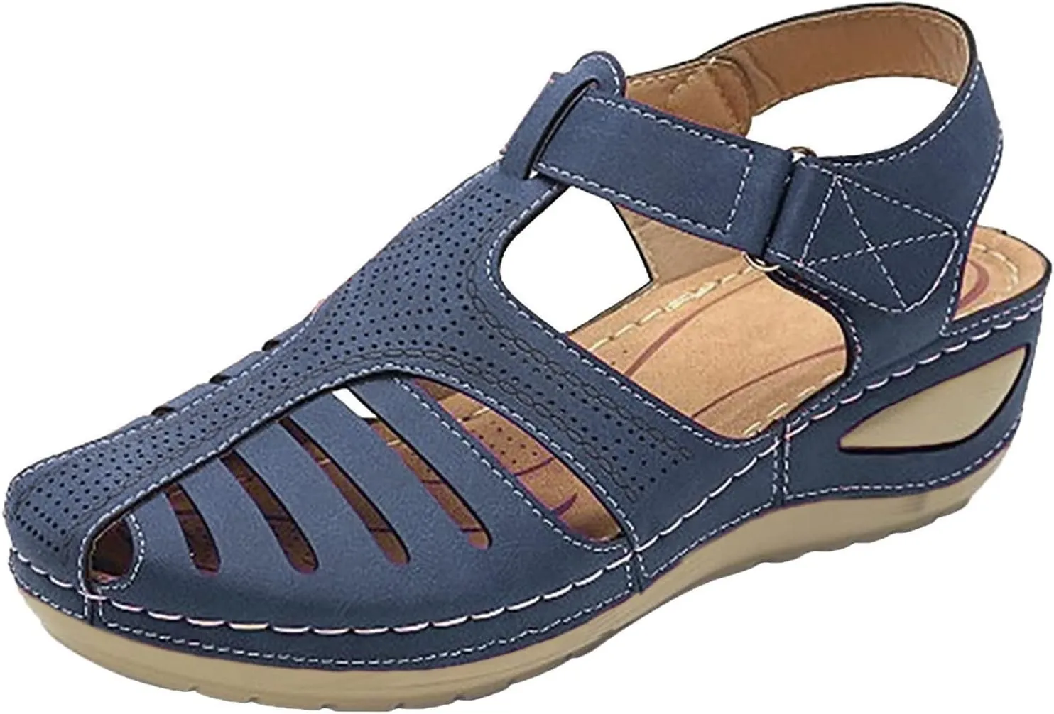 Women's Sandals with Arch Support and Back Strap Womens Orthopedic Flats Wedge Sandals Women Dressy Comfort Arch Support Sandals Chunky Sandals for Women Cushioned Sandals for Women