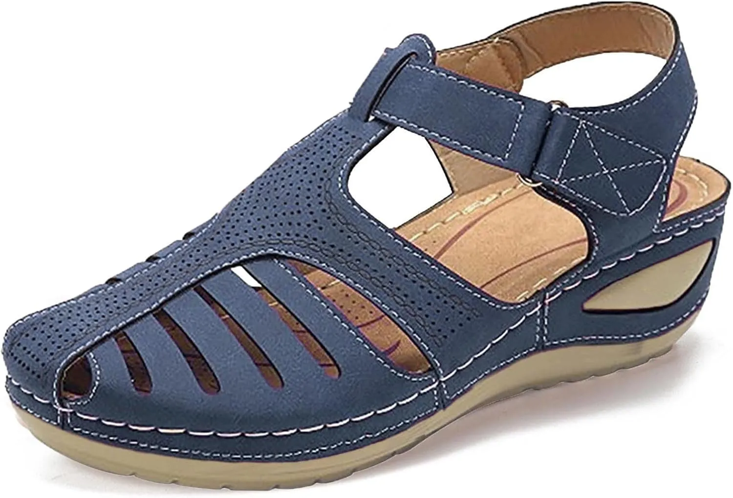 Women's Sandals with Arch Support and Back Strap Womens Orthopedic Flats Wedge Sandals Women Dressy Comfort Arch Support Sandals Chunky Sandals for Women Cushioned Sandals for Women