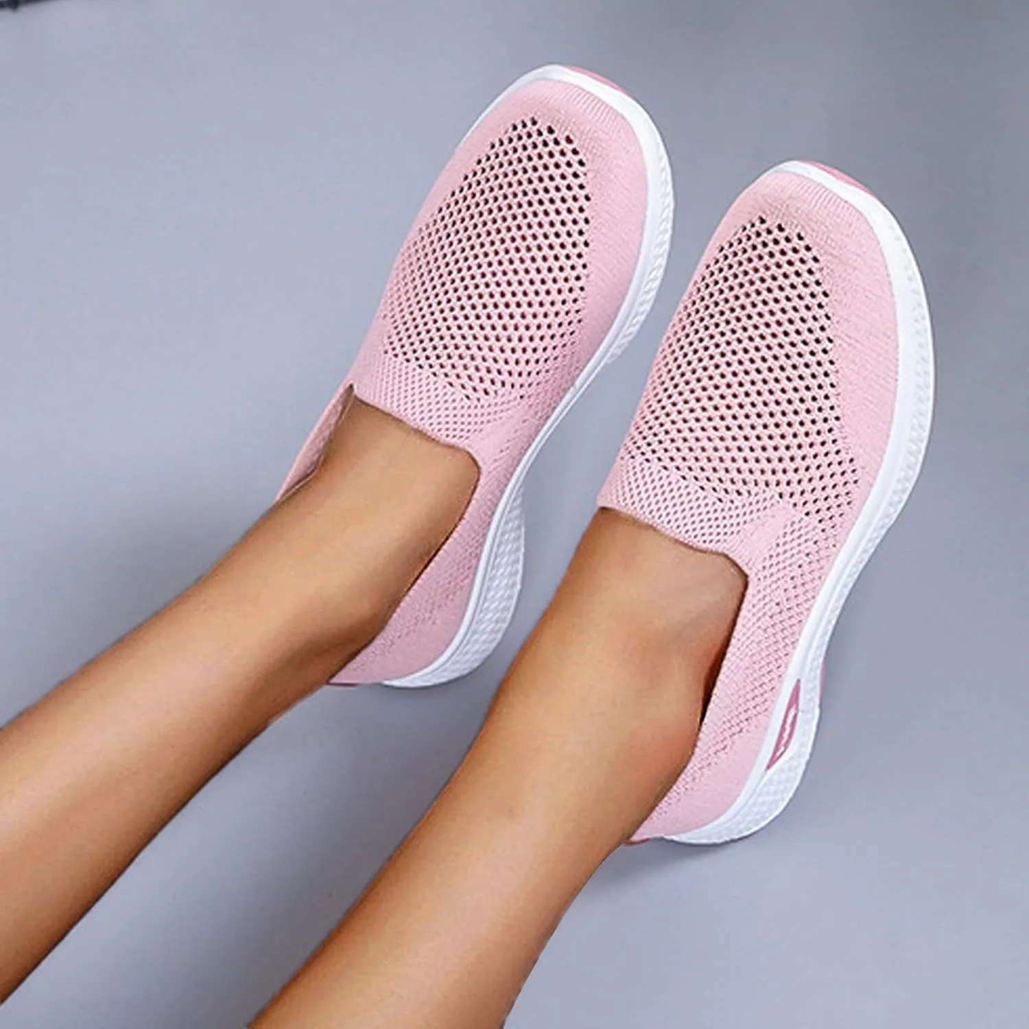 Womens Slip On Loafers Casual Comfortable Walking Shoes Lightweight Canvas Sneakers Non Slip Flat Flats