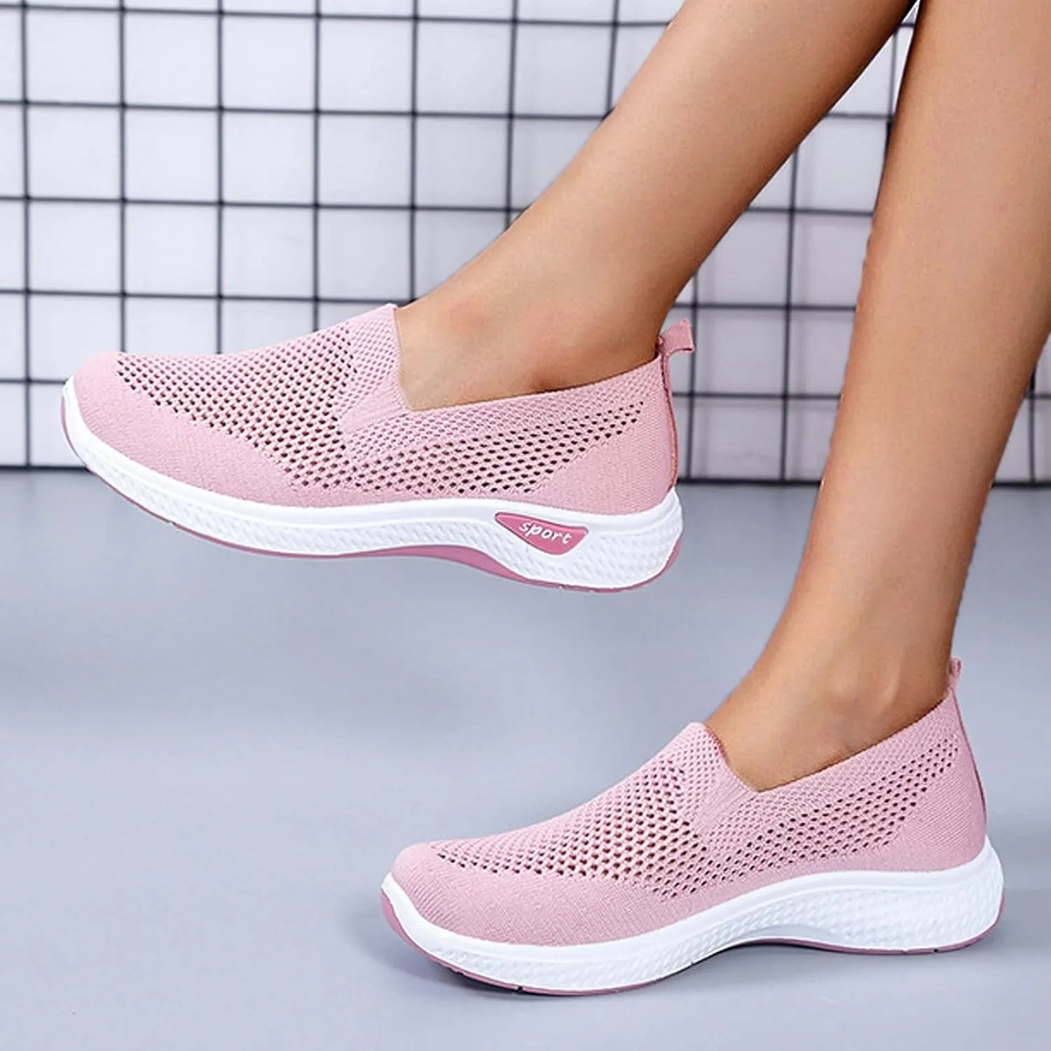 Womens Slip On Loafers Casual Comfortable Walking Shoes Lightweight Canvas Sneakers Non Slip Flat Flats