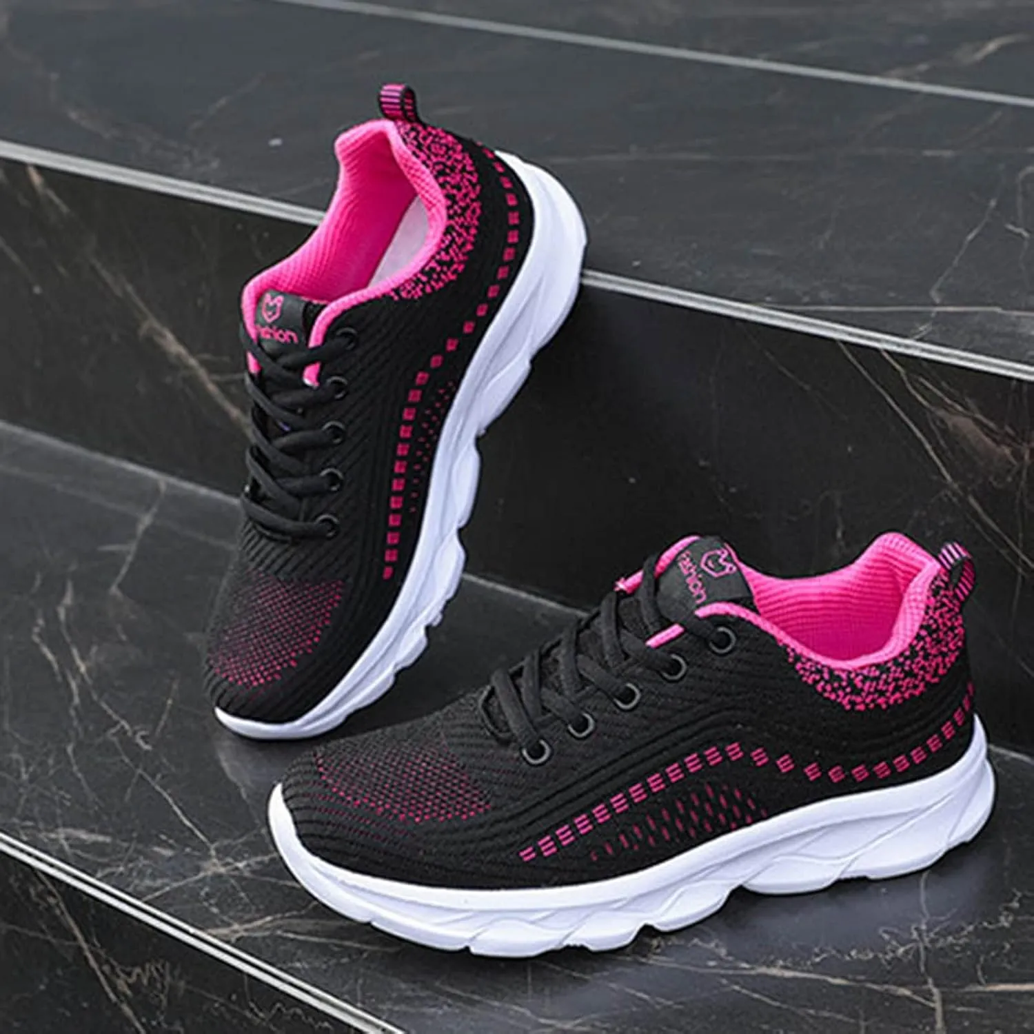 Women's Slip-On Sneakers - Lightweight Walking Shoes - Comfortable Sport Sneakers with Arch Support - Lightweight Tennis Shoes Casual Breathable Mesh Orthopedic Sneakers