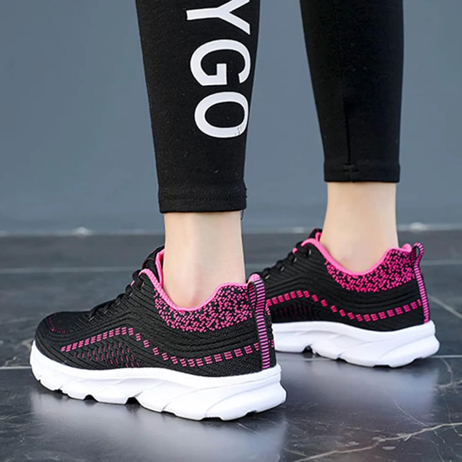 Women's Slip-On Sneakers - Lightweight Walking Shoes - Comfortable Sport Sneakers with Arch Support - Lightweight Tennis Shoes Casual Breathable Mesh Orthopedic Sneakers