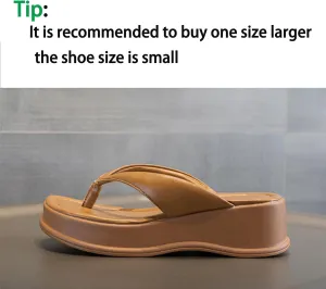 Women's Wedges Platform Orthotic Flip Flops Comfort Arch Support Slip on Wedge Plantar Fasciitis Thong Sandals Soft Yoga Mat EVA Sole Outdoor Beach Home Cushion Slippers