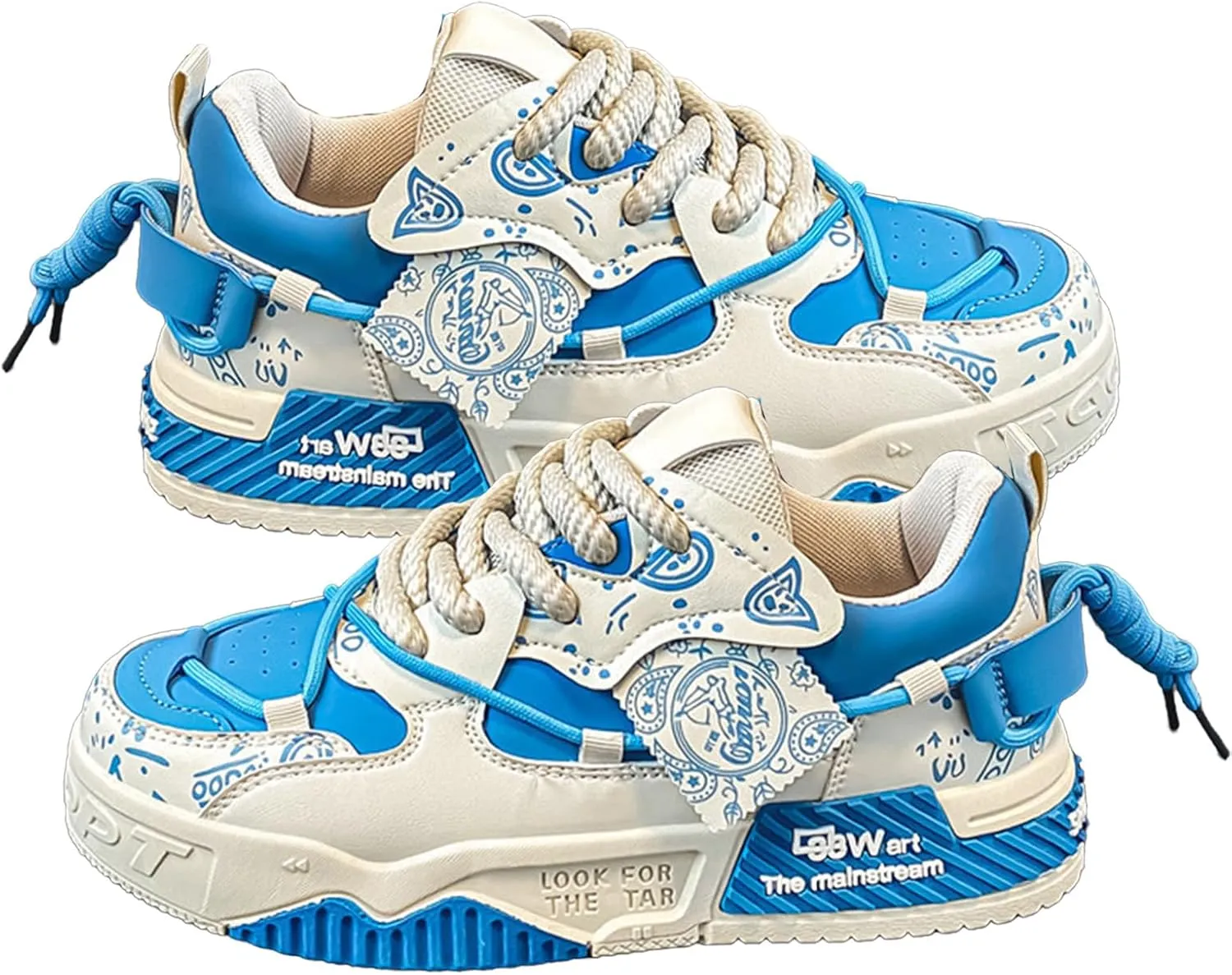 Y2K Chunky Sneakers for Women, Graffiti Design Platform Shoes, Height-Increasing Casual Big Size Travel